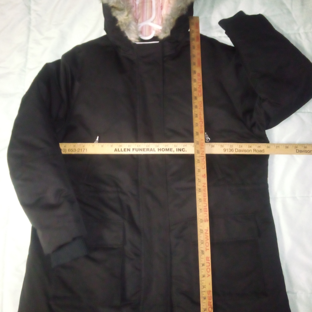 Vintage GAP Edition Black Fur Trim Hooded Parka Women's XL Utility Cargo Coat